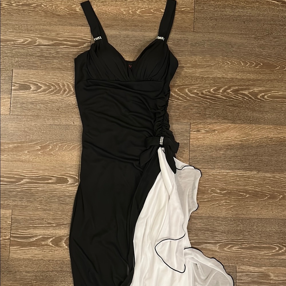 black & white dress